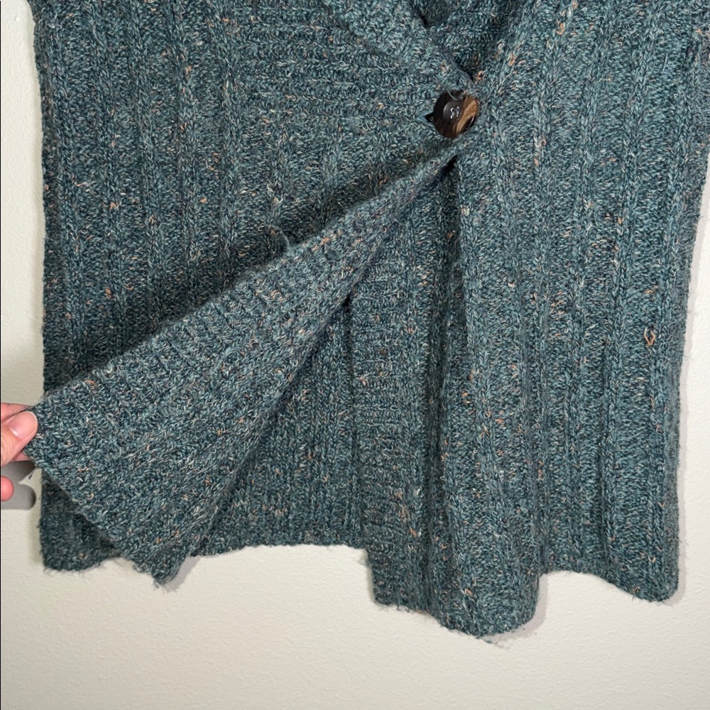 Vintage Knit Chunky Short Sleeve Button Sweater Top - Picture 3 of 4